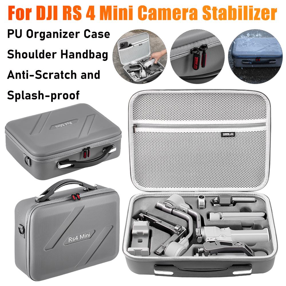 Для DJI RS 4 Mini Защитный чехол из ПУ Сумка для хранения на плечо Сумка для рук Защита от царапин Ударопрочная Защитный органайзер для стабилизатора камеры