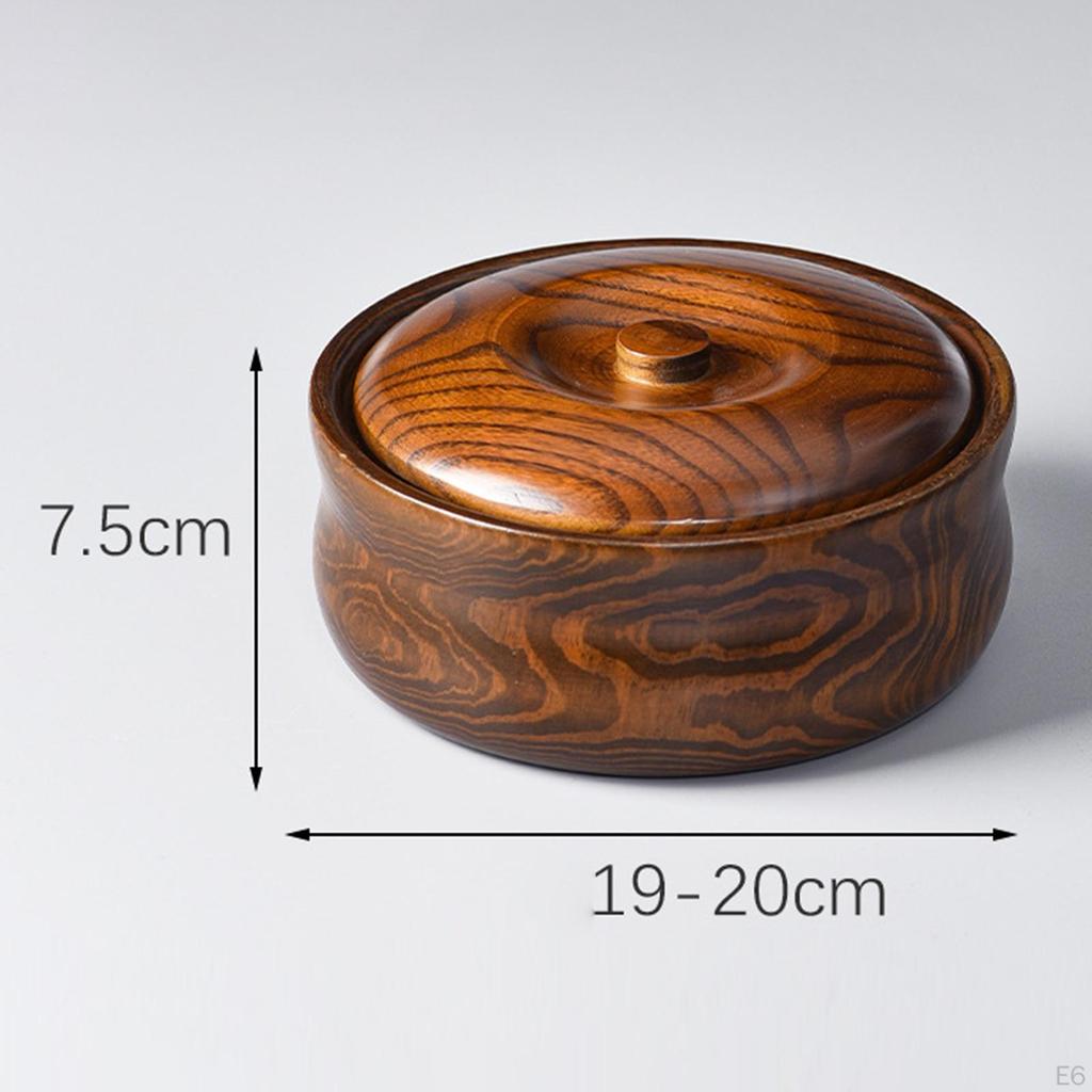 Деревянная с крышками для хранения суповых хлопьев, твердая миска для сервировки
