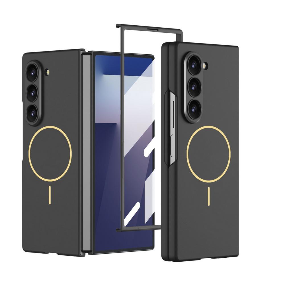 Ultra-thin Built-in Magnetic Ring with tempered Glass Front Film Case for for Samsung Galaxy Z Fold 7 Fold7 Camera Protect Cover