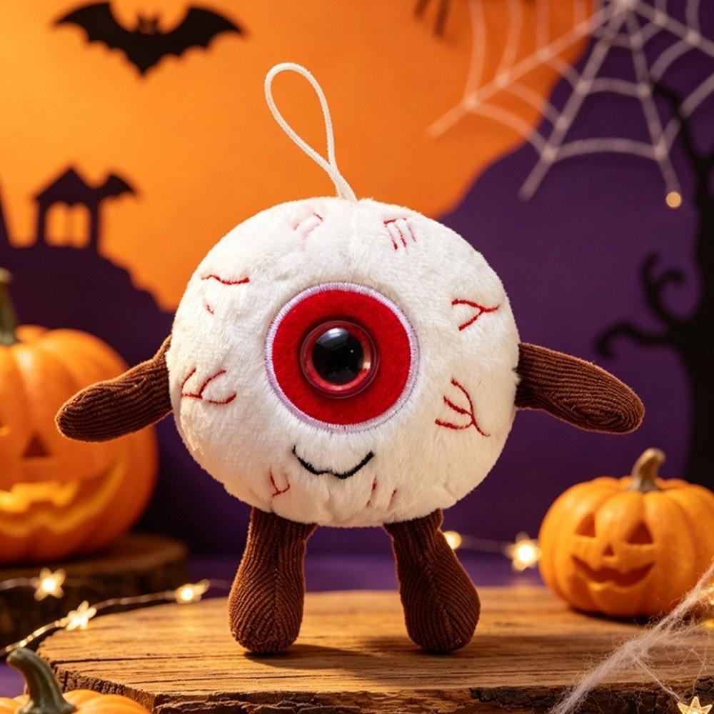 Soft Plush Halloween Scary Eye Pendant Cartoon Eyeball Plush Toy Car Pendant Party Favor