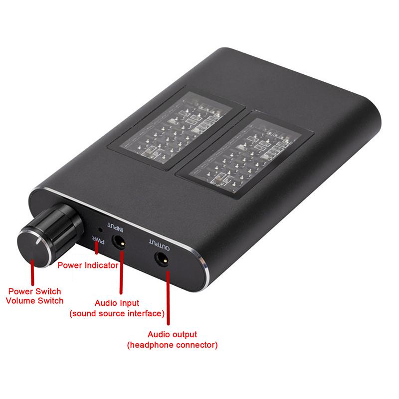 3.5Mm Portable Headphone Amplifier Hifi Adjustable Subwoofer Headset Amplifier