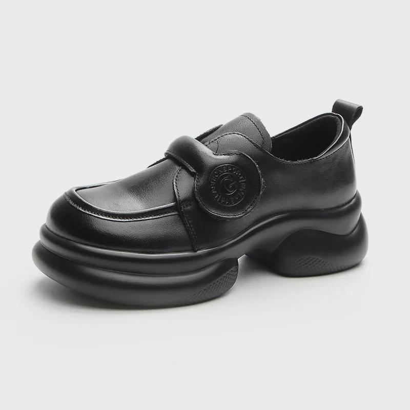 2023 Autumn Women's Retro Soft Cowhide Shoes - Lightweight Rubber Foam Sole