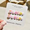 12Pcs Kids Cartoon Nail Art Stickers Cute Flower Cloud Heart Pattern Rhinestones Nail Decals Self-adhesive Fake Nails DIY Art Decoration
