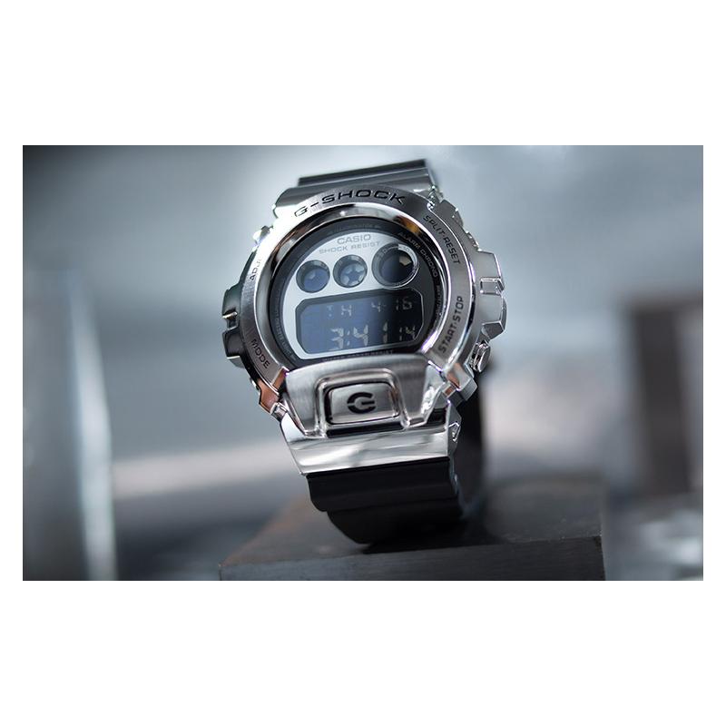 Casio All Metal Series-Three Eyes Metal Case Quartz Movement Resin Strap Japanese and Korean Watch Men's Watch Black Dial GM-6900-1PR