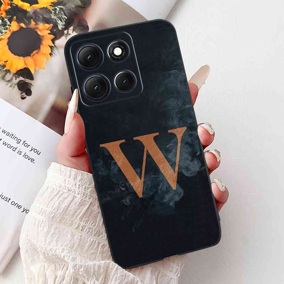 Горячий Чехол Для Motorola Moto G86 5G Буквы Короны A-Z Мягкий Силикон Черный ТПУ Чехол Для MOTO G86 XT2527-2 6.67" Защитный Чехол