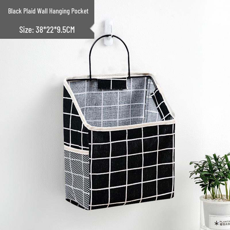 Wall-Mounted Cotton Linen Dormitory Storage Bag