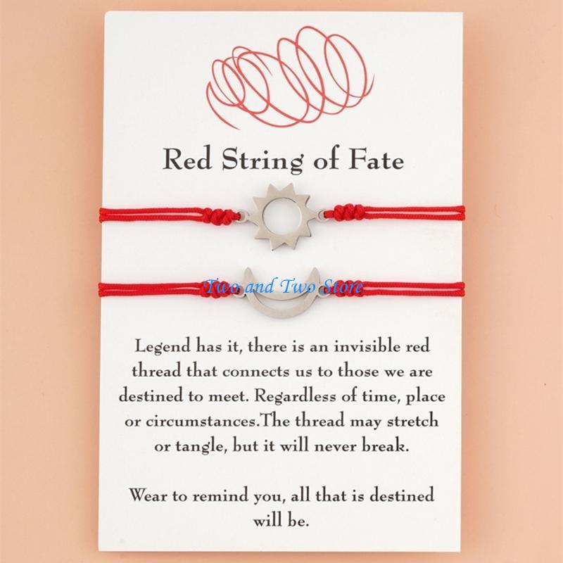 HX6F Red String of Couples Bracelets for Boyfriend and Girlfriend Him and Her Long Distance Relationships Gifts
