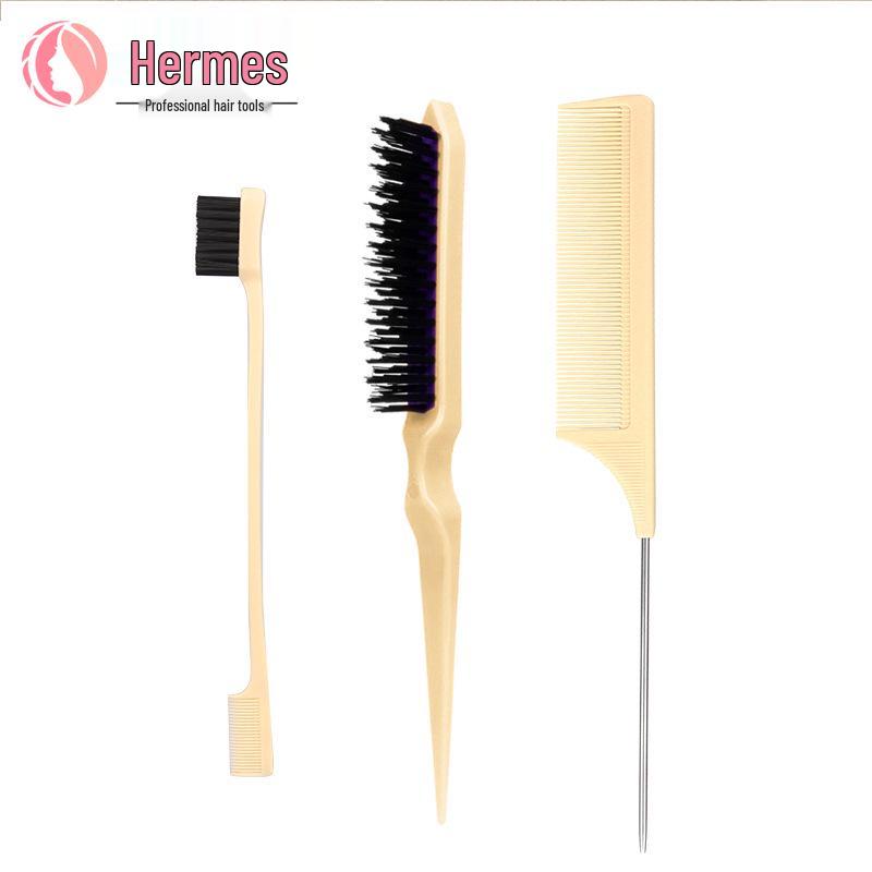 Набор трансграничных парикмахерских расчесок и щеток: Крысиный хвост, Расческа для начеса, Двусторонняя, Стайлинг, Зубная щетка, Кисть для бровей для макияжа и причесок