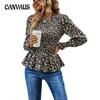 Spring and Autumn Women's Blouse Long Sleeve Tunic Printed Blouse Long Sleeve Top