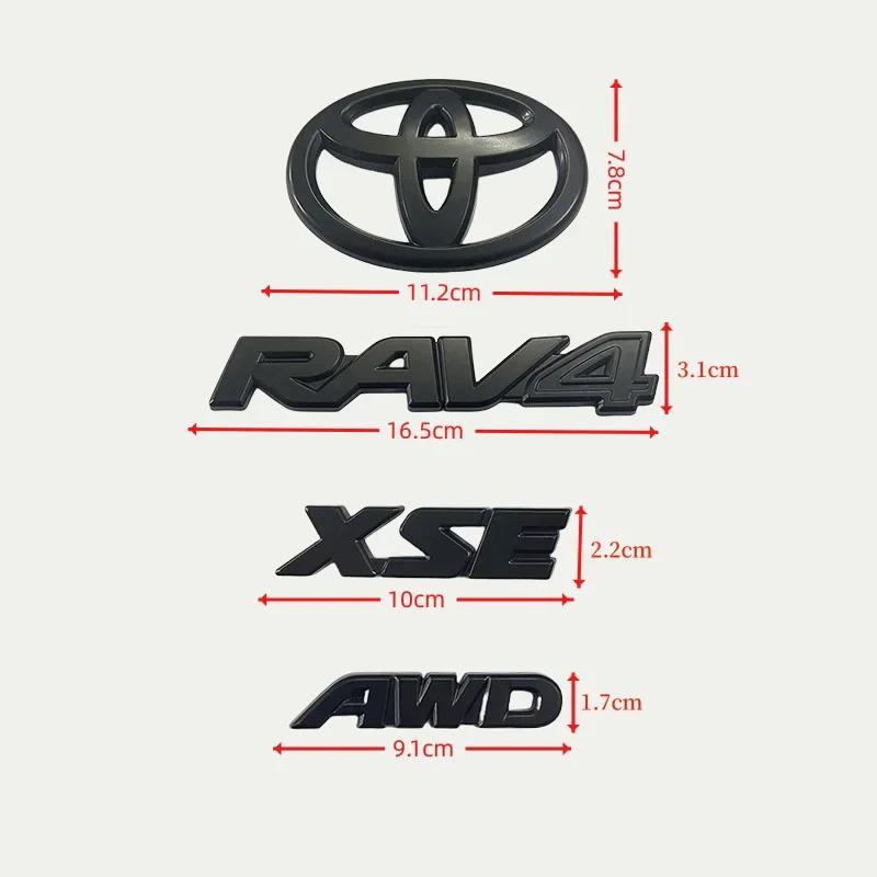 4 шт. Матовый черный АБС-НАКЛАДКА логотип Шильдик для 2019 - 2024 TOYOTA RAV4 XLE XLE LIMITED НАБОР ШИЛЬДИКОВ Наклейка на багажник Автоаксессуар