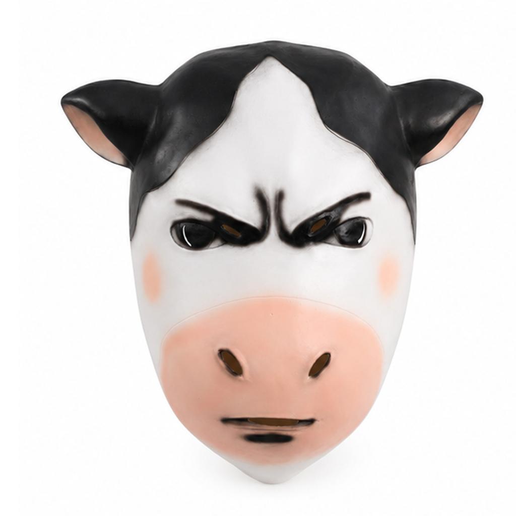 Latex Halloween Cow Mask Full Face Cover Costume Accessory for Party Dress Up Events and Themed Celebrations