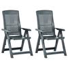 VidaXL Garden Reclining Chairs 2 Pcs Plastic Green