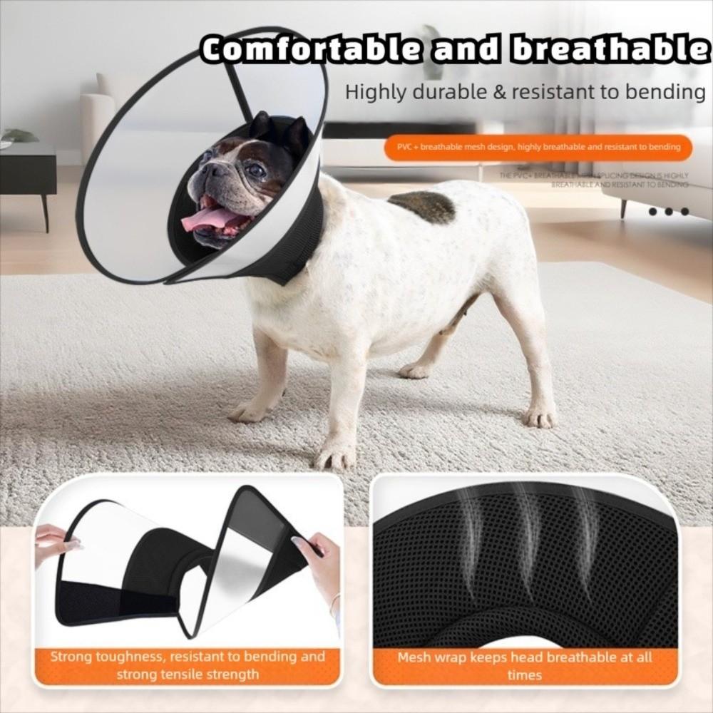 Breathable Dog Elizabethan Collar Adjustable Recovery Collar Protective Collar  Wound Recovery