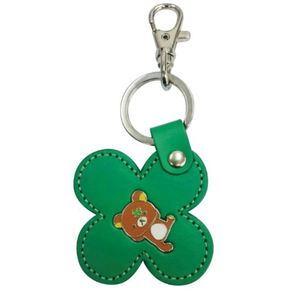 [Ushikubo Crafts] Rilakkuma Leather Keychain Clover Design - Rilakkuma GR RK-008