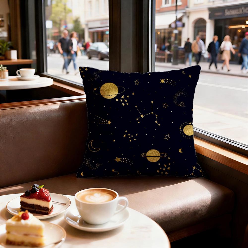 Constellation Pattern Cushion Cover Set of Decorative Short Plush Pillow Covers for Sofa Soft Cushion Case x cm