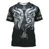 New Summer Viking Pattern 3d Printed Men T-Shirt Fashion Trend Plus Size Loose O Neck Short Sleeve Top