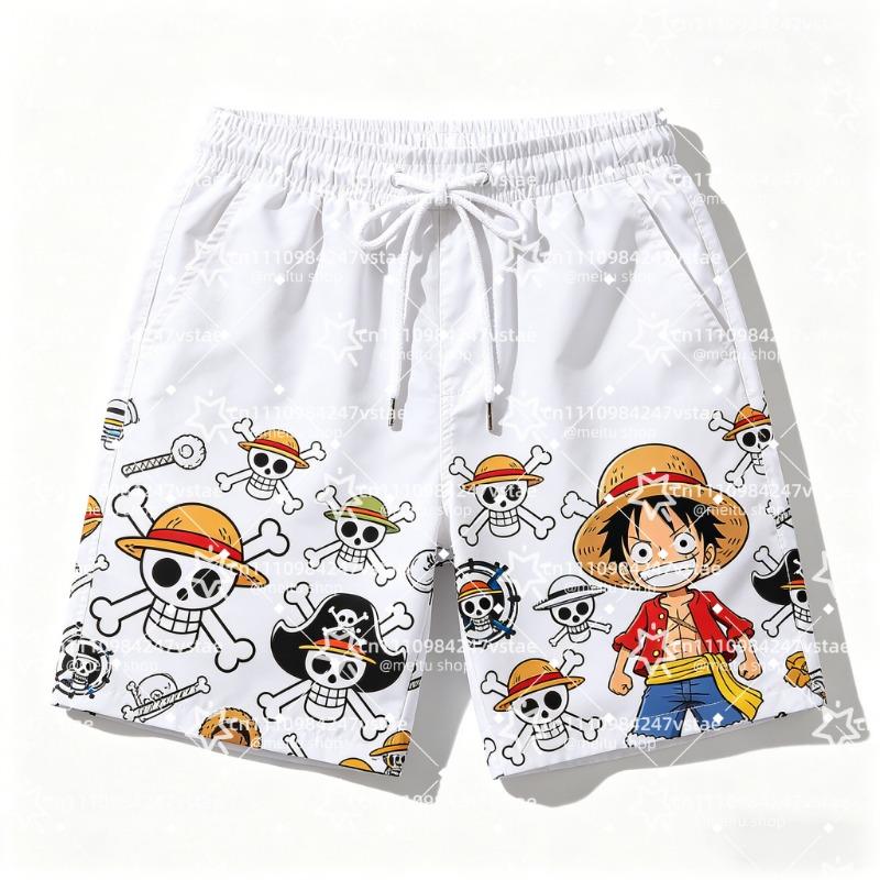 2026 Горячая Распродажа One Piece Принт Луффи Зоро Мужские Пляжные Шорты Летние Быстросохнущие Высококачественные Модные Унисекс Аниме Board Shorts Спортивные