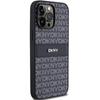 Dkny Leather Mono Stripe & Metal Logo Case For Iphone 14 Pro Max - Black