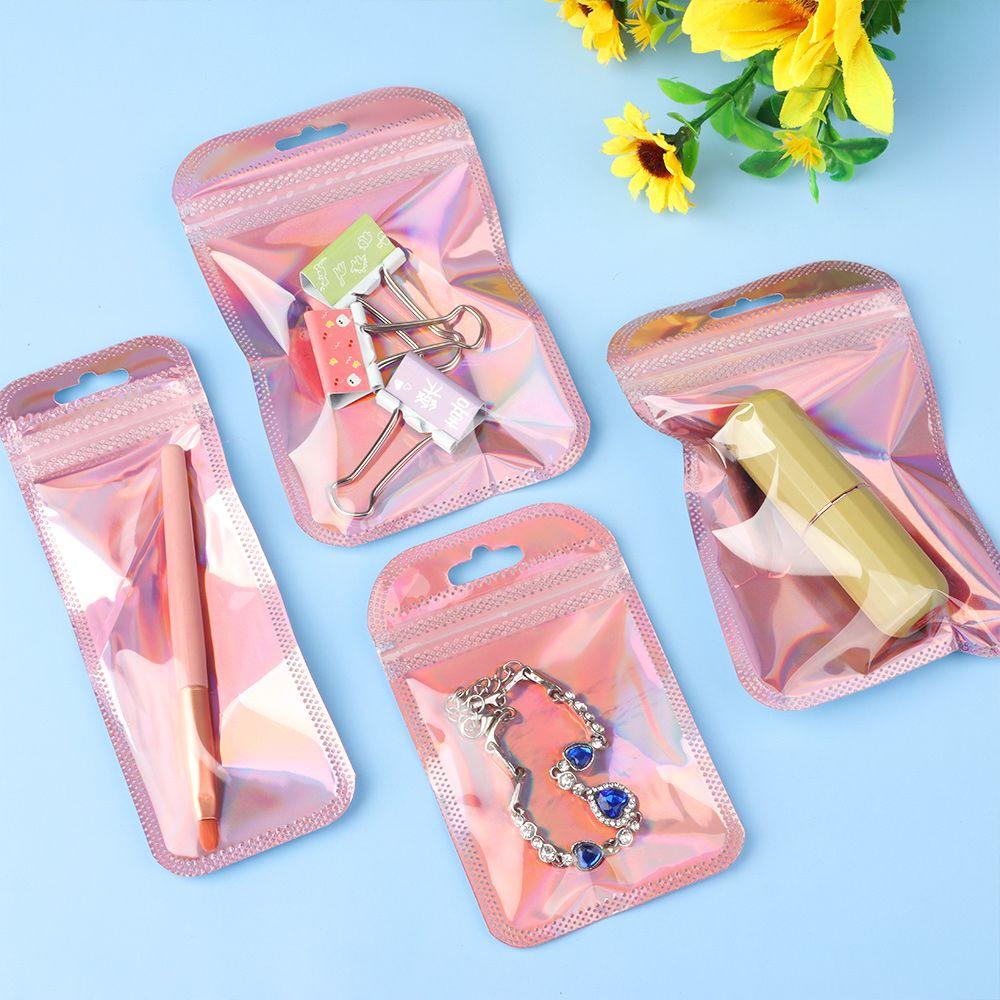 50 шт./пакет Высококачественные повторно запечатываемые радужные пакеты из ОПП, пакеты с застежкой-молнией, упаковочный пакет, самоклеящиеся пакеты