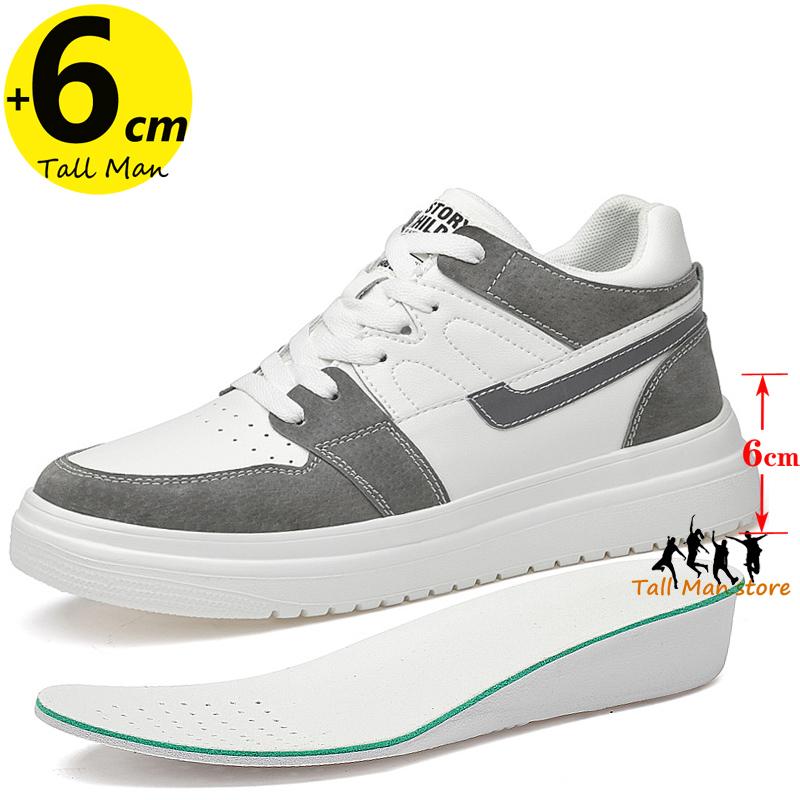 Sneakers Men Sports Elevator Shoes Height Increase  Insole 6cm Man Daily Life Leisure Fashion Plus Size 36-46