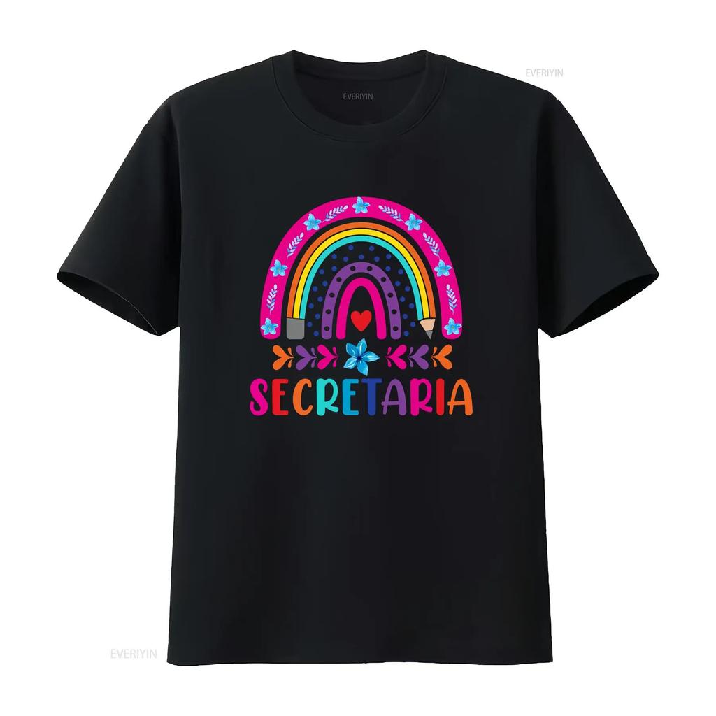 Colorful Rainbow Secretaria Design T-Shirt