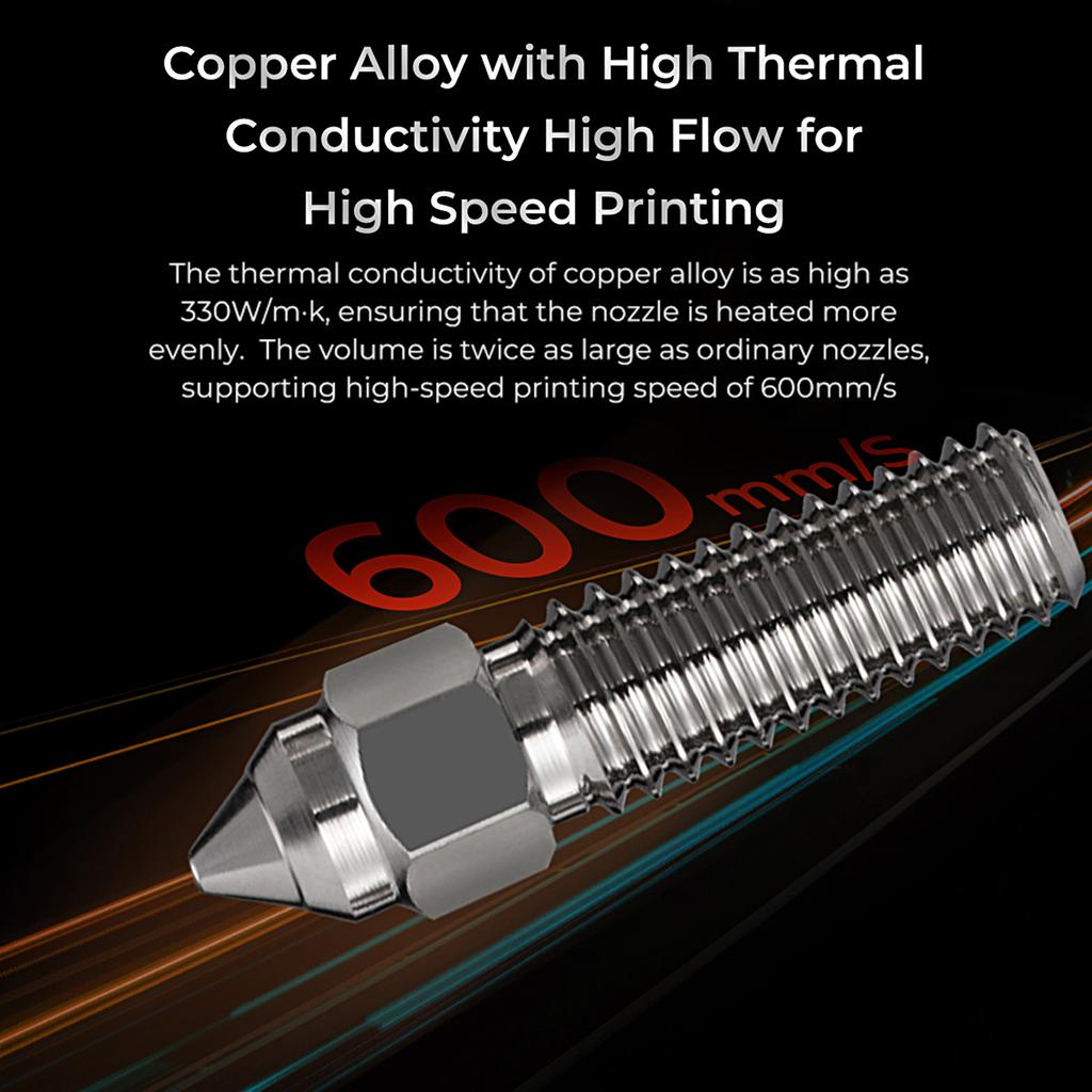 CREALITY Новое сопло из медного сплава и закаленной стали. Комплект сопел K1, поддерживающий высокоскоростную печать.