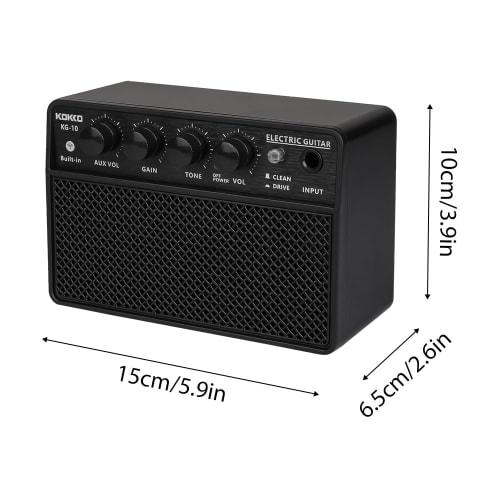 KOKKO 10W Mini Guitar Amplifier, Compact Electric Guitar Amplifier with Mini Portable Guitar Practice Speaker for Everyday Practice and Street Perform