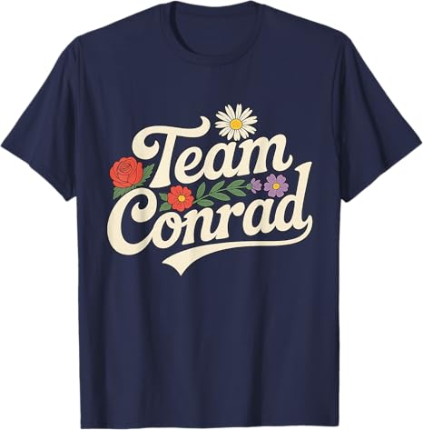 Цветочная команда Conrad для унисекс, женская, с графикой, смешная футболка, модная надпись, футболка, семейная, для вечеринки, уличная одежда, одежда, подарки для друзей