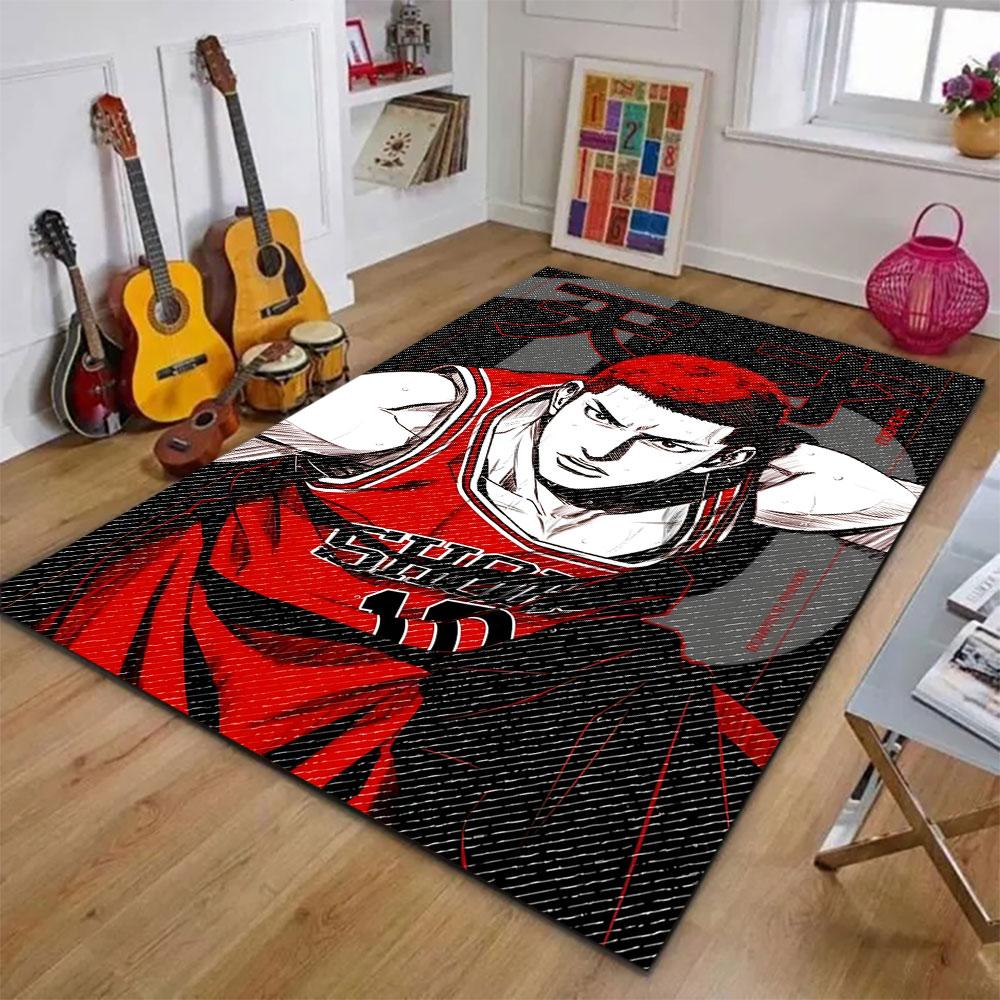 "Red-Haired Basketball Warrior Design" Patterned carpet, suitable as a non slip play mat for the living room and bedroom sofa