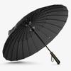 24K Straight Long Umbrella Windproof Strong Wooden Handle Rain Umbrella Women Men Business Brand Glassfiber Paraguas