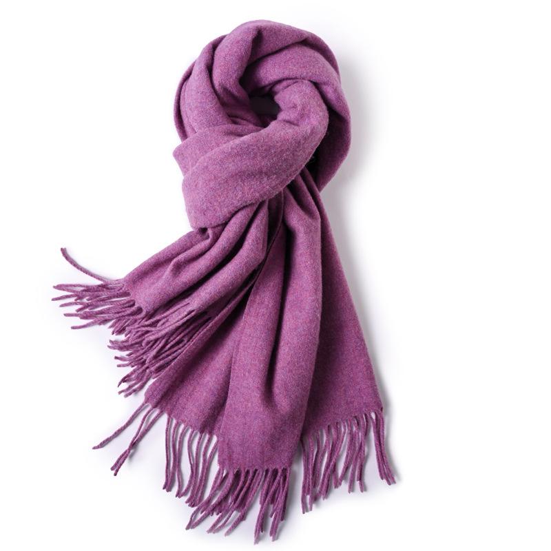 100 Pure Wool Scarves Women's Winter High-end Cashmere Oversized Shawl Gift