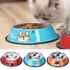Dog Bowl Anti-fall Non-slip Bottom Stainless Steel Cartoon Pattern Pet Puppy