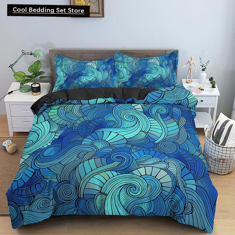 Комплект постельного белья Psychedelic Boho Luxury 2/3 шт. с наволочкой King Mandala пододеяльник Queen одеяло покрывало полиэстер пододеяльник