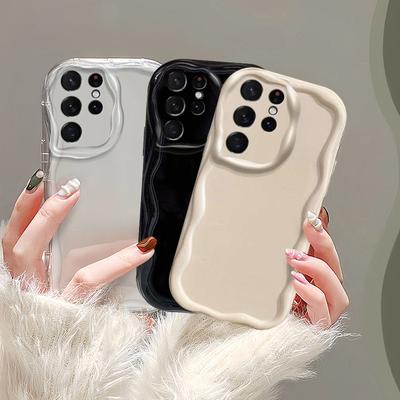 Модный однотонный кремовый чехол для Samsung Galaxy S24 Ultra S23 S22 Plus S21 S20 FE M54 M34 M14 M32 M12 A55 A35 A54 A34 A73, мягкий прозрачный чехол для телефона из ТПУ