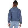 Blue White Women's Jean Jacket with Pockets