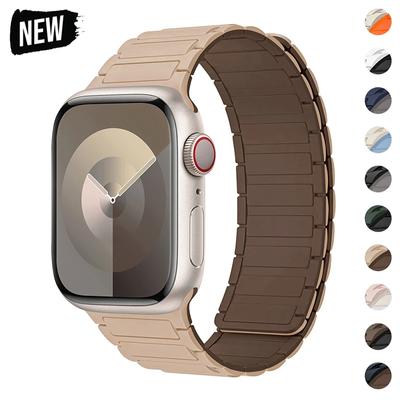 Магнитная петля для ремешков Apple Watch 44 мм, 40 мм, 49 мм, 45 мм, 41 мм, 38 мм, силиконовый браслет iWatch Series 9, 8, 7, 6, 5, 4, 3 Se ultra 2, ремешок