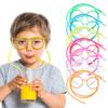 Funny Soft Glasses Straw Flexible Drinking Tube Birthday Christmas Party Accessories Plastic Straws Kids Gift For Xmas