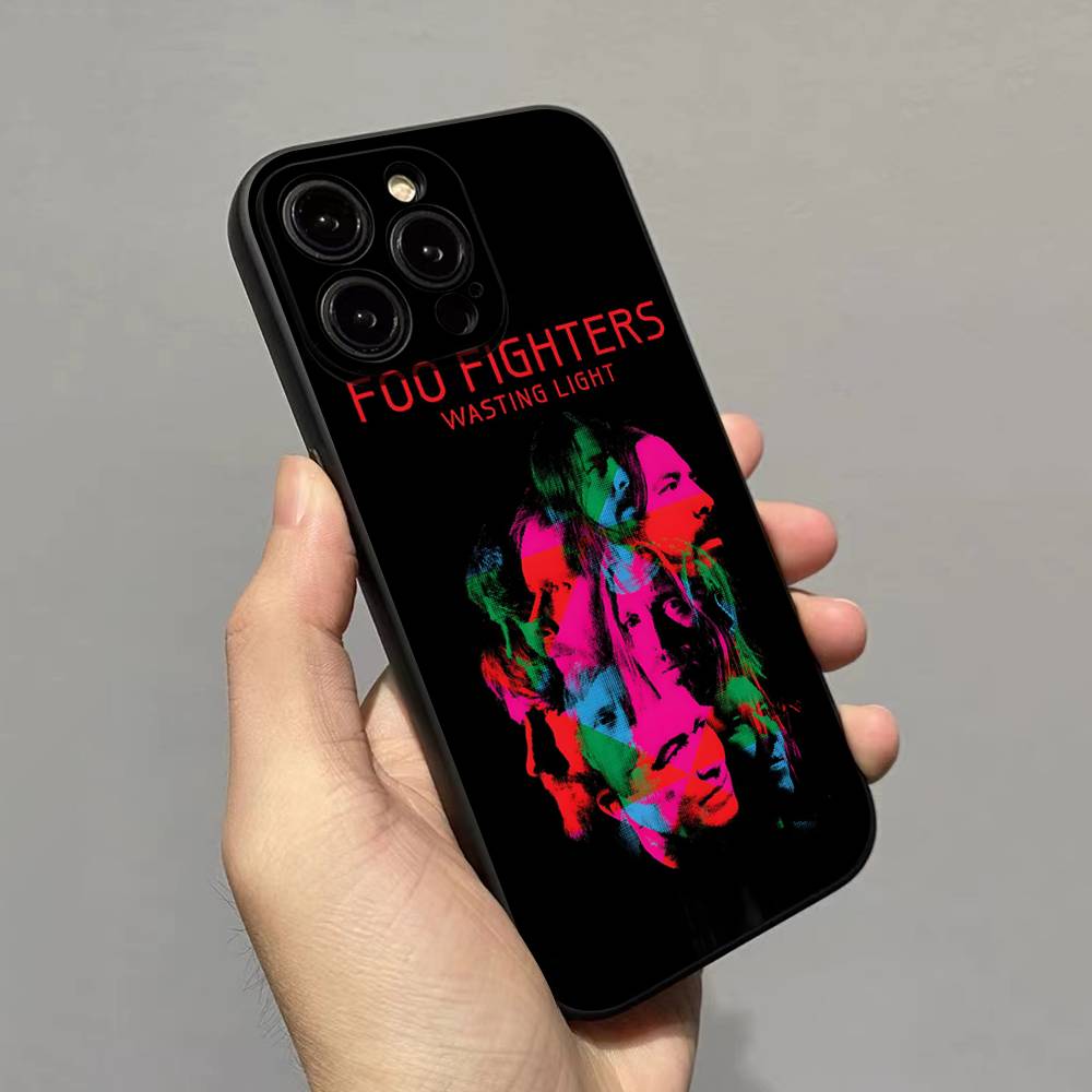 Чехол для телефона F-FOO FIGHTERS для iPhone 17 16 15 14 13 12 11 Pro Max Plus Mini Силиконовый Черный Чехол