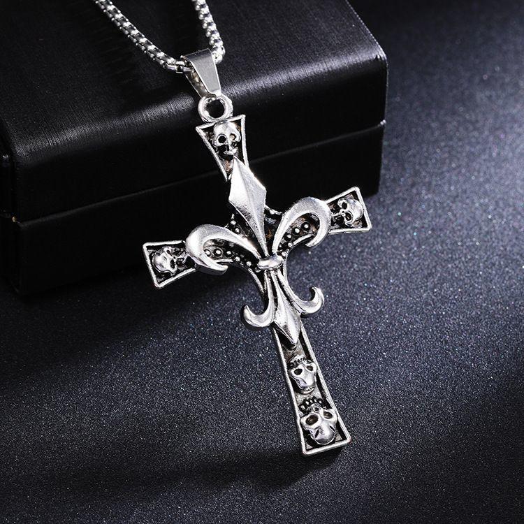 Панк Подвеска Череп с Крестом, Унисекс Эффектное Украшение для Студентов