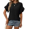 Однотонные женские футболки с коротким рукавом и текстурой, с круглым вырезом