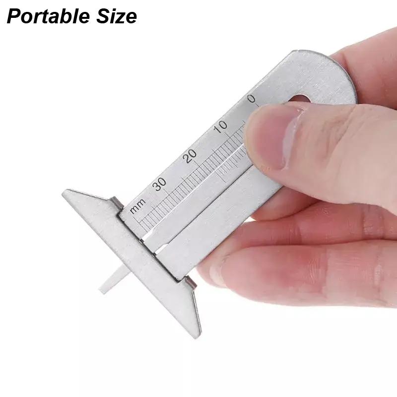 Tire Depth Meter Gauge Tyre Thread Caliper Checker Ruler Gage Groove Measure Tool Stainless Steel Auto Car Truck Depthometer