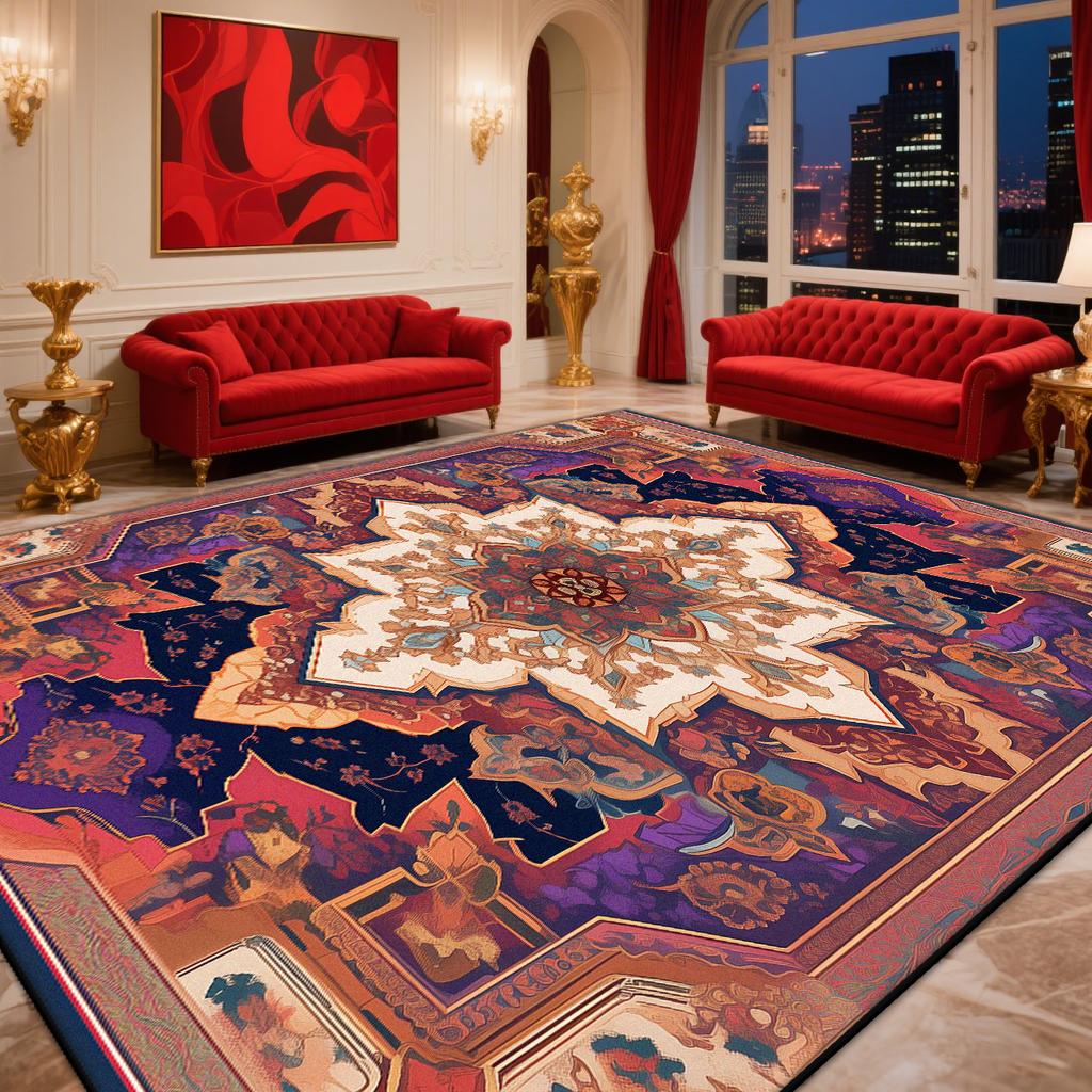 Ретро Персидский Ковер Украшение Гостиной Спальни Богемный Красный Ковры Большой Площади Моющийся Ковер для Гостиной Коврик для Гостиных Кофейных Столиков