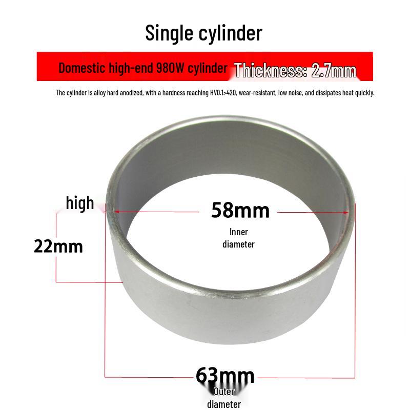 Silent Oil-Free Air Compressor Kit: Leather Cup, Steel Sleeve, Piston Ring, Gasket