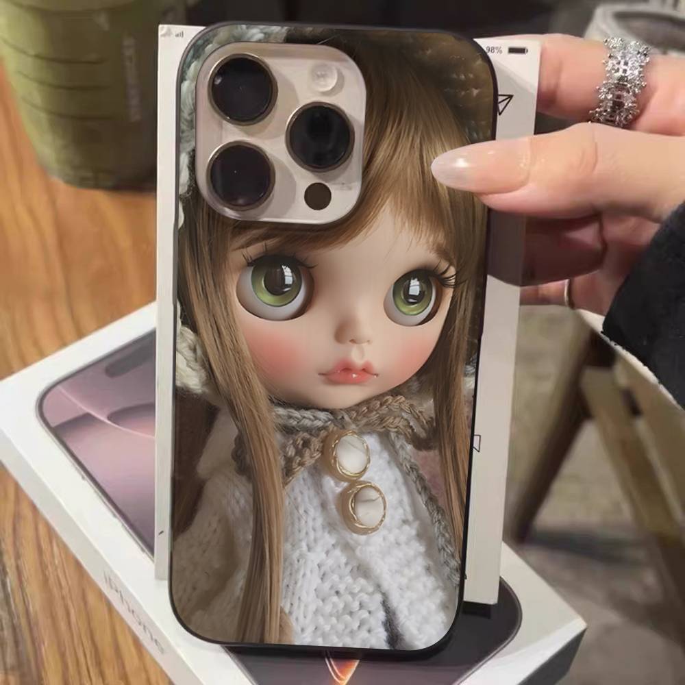 Темная милая кукла Арт для IPhone 16 15 14 13 12 11 17 Pro Max Plus Волна Гофрированный чехол для телефона Защитный от падения