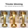 1PC Tricolor Dimming Retro Table Lamp Metal Touch Decor for Bar Coffee Table Restaurant Decoration Light Desk LED Rechargeable Night