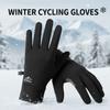 Lock Buckle Winter Cycling Gloves Thermal Fleece Warm Outdoor Gloves Mountaineering