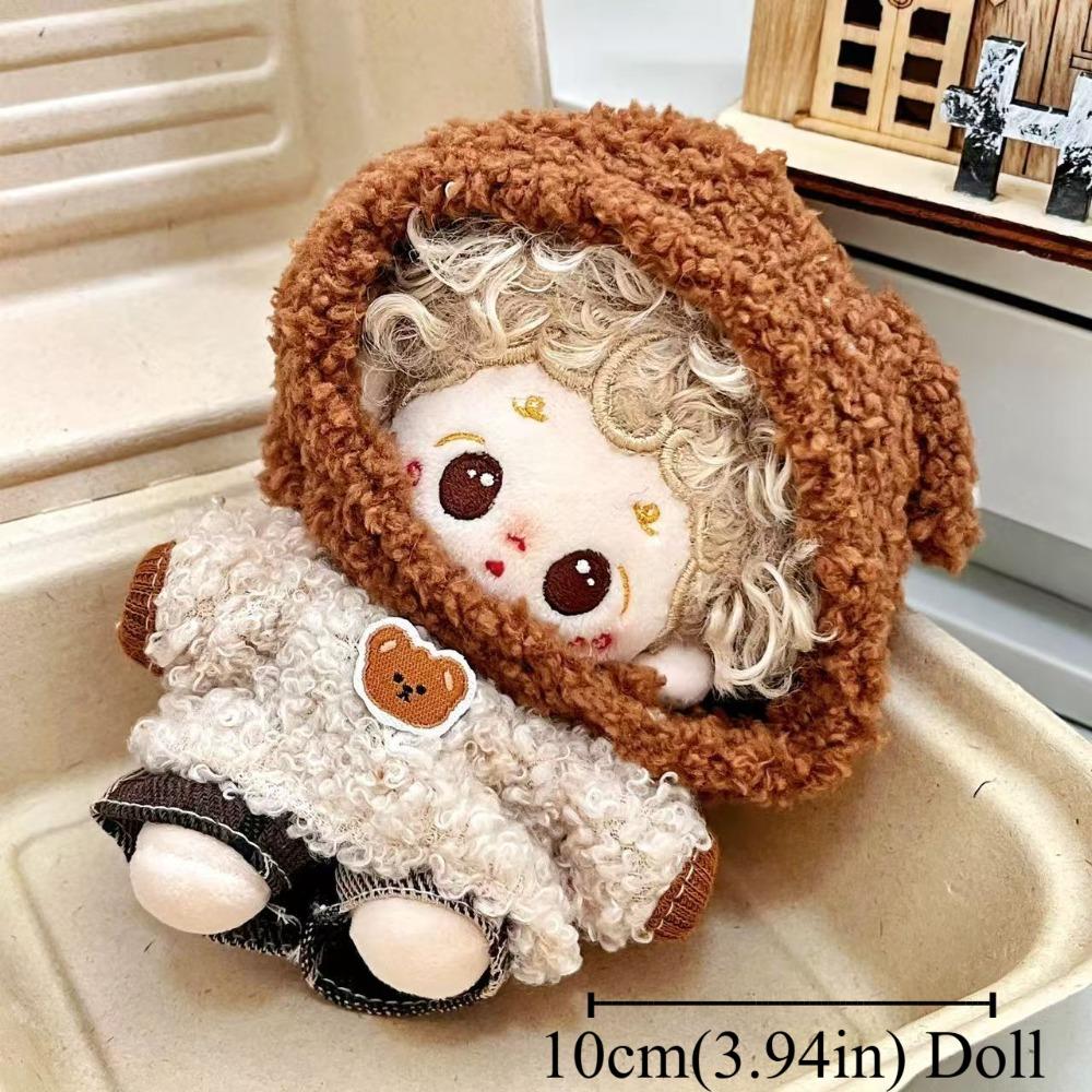 Handmade 10cm Doll Clothes Dress Headband Plush Dolls Outfit Toys Baby Doll's Accessories Cos Suit