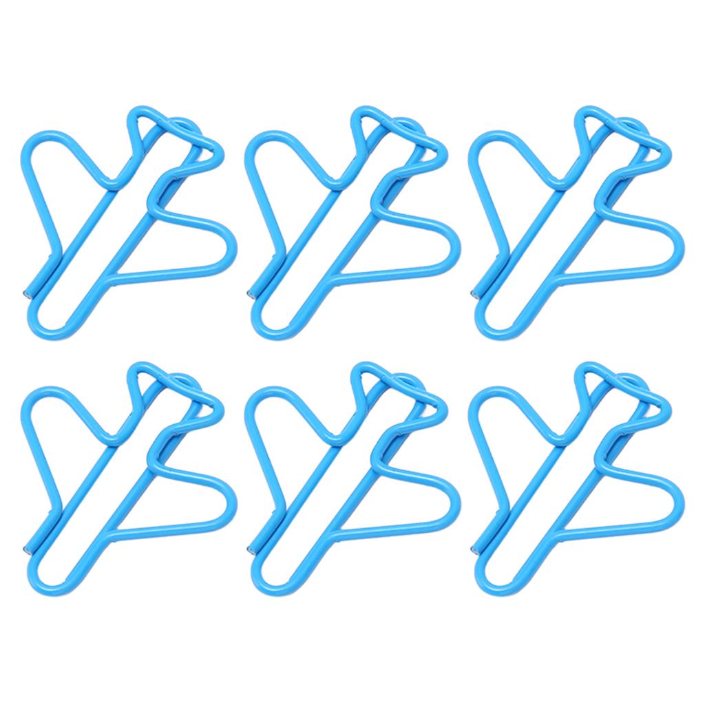 100Pcs Cute Paper Clips Plane Shape Design Covered Wire Bright Color Fancy Paperclips for Scrapbook