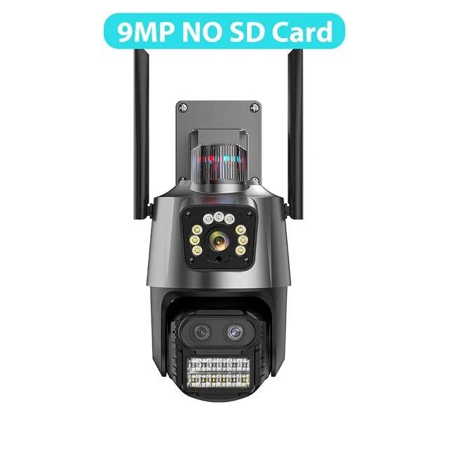 LS VISION Уличная камера EU PTZ 9MP 4K HD 8X гибридный зум три объектива двойной экран Wifi IP камера 4MP полицейский свет сигнализация CCTV видеонаблюдение ICSee