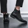 Autumn and Winter Men's Brock Chelsea Boots Men's Pointed Short Boots High-top Leather Shoes Martin Boots Men's British Large-size Leather Boots